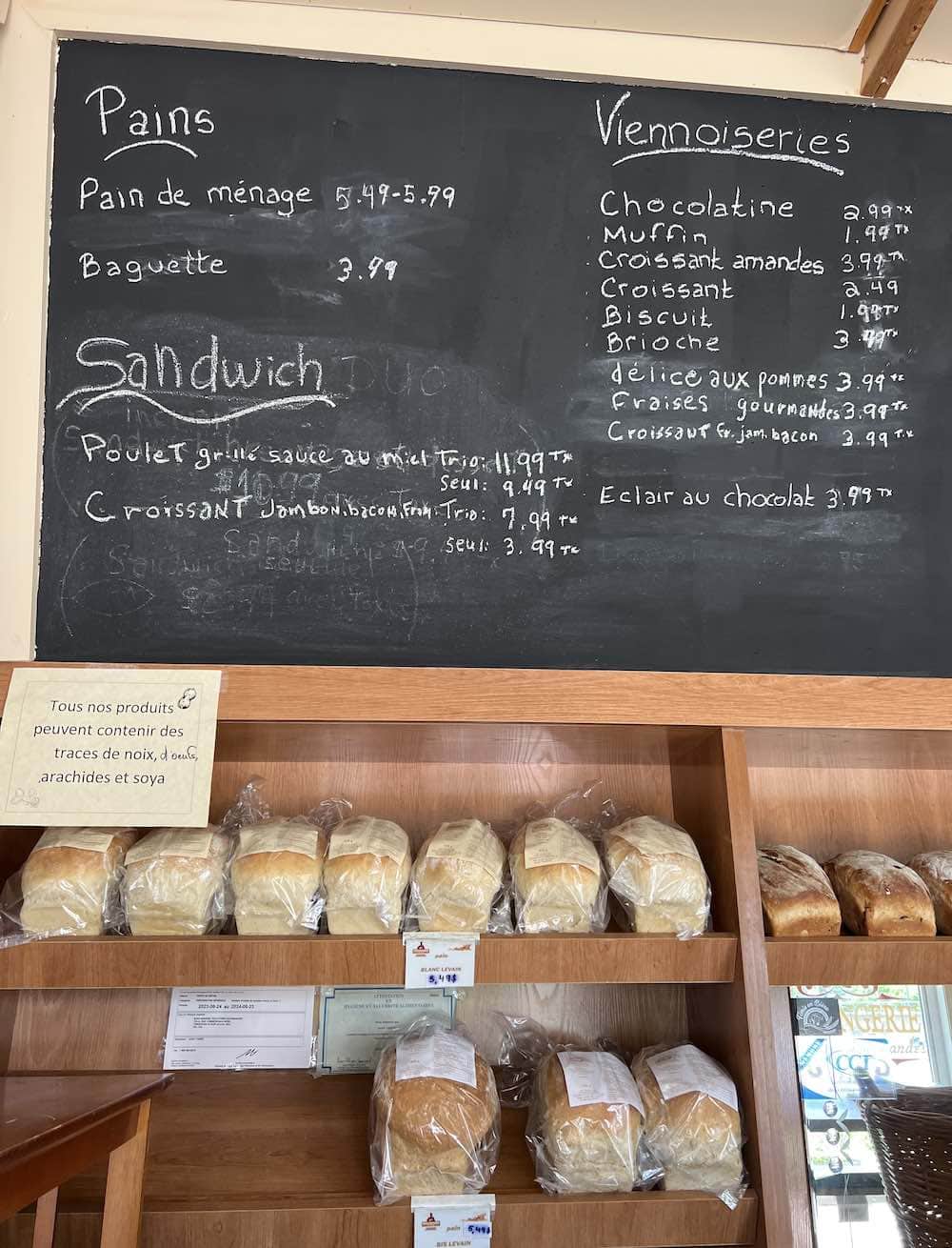 Fresh bread at Tentations Gourmandes in Temiscouata-sur-le Lac.