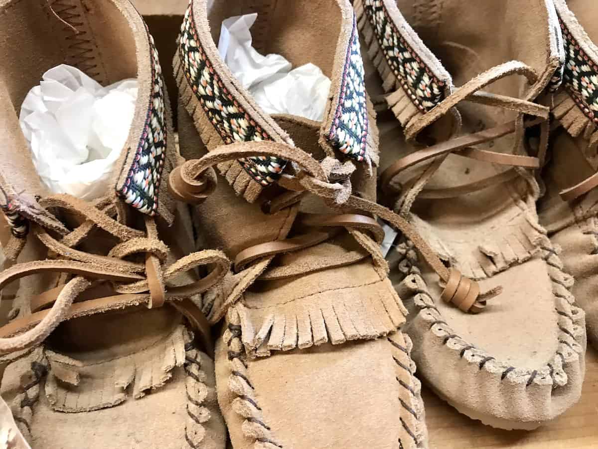 Handmade moccasins are the perfect souvenir from the Kawarthas.