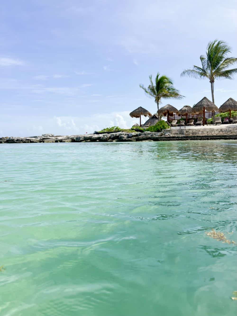 Beach with no seaweed at Hard Rock Hotel Riviera Maya. 