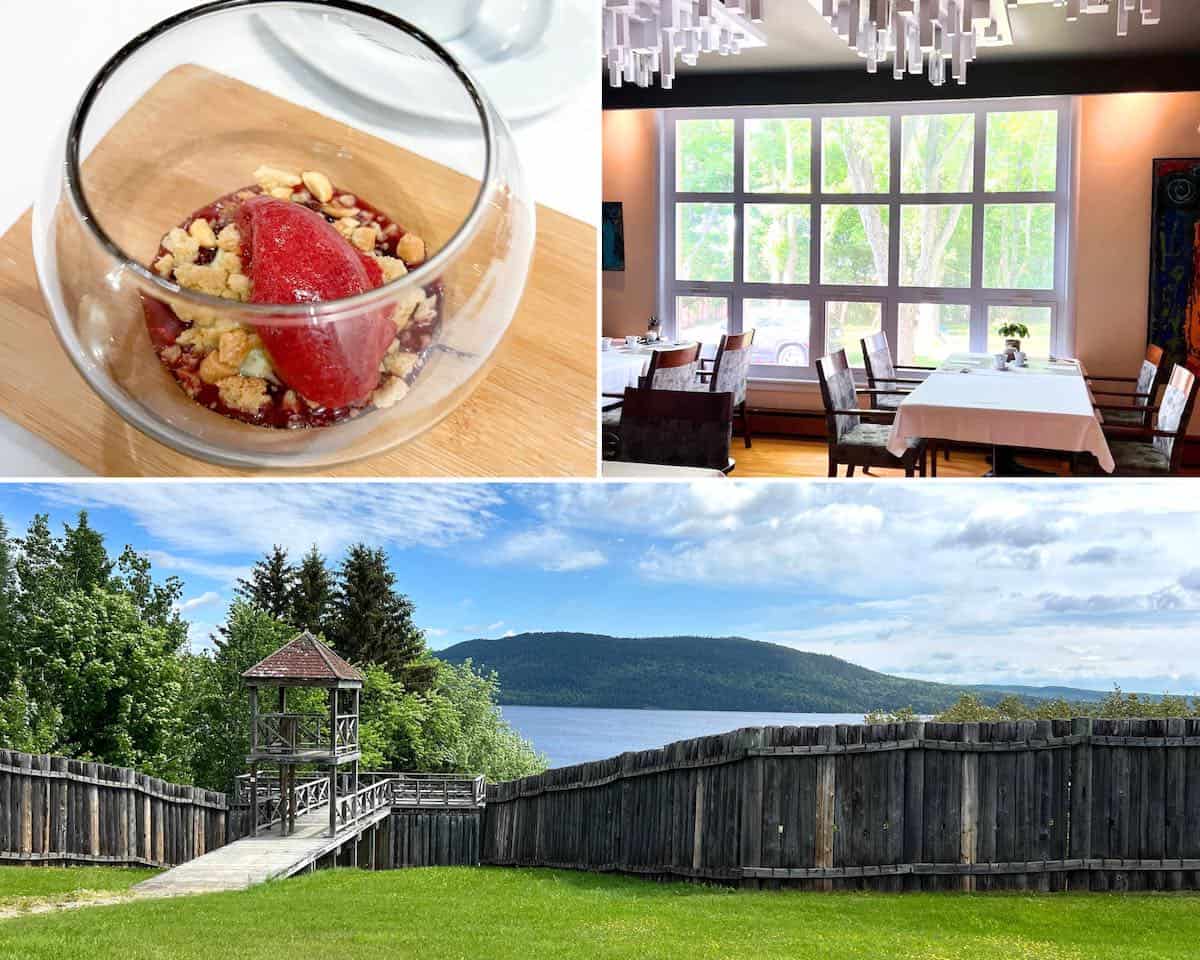 Collage of food and scenery in Témiscouata-Sur-Le-Lac