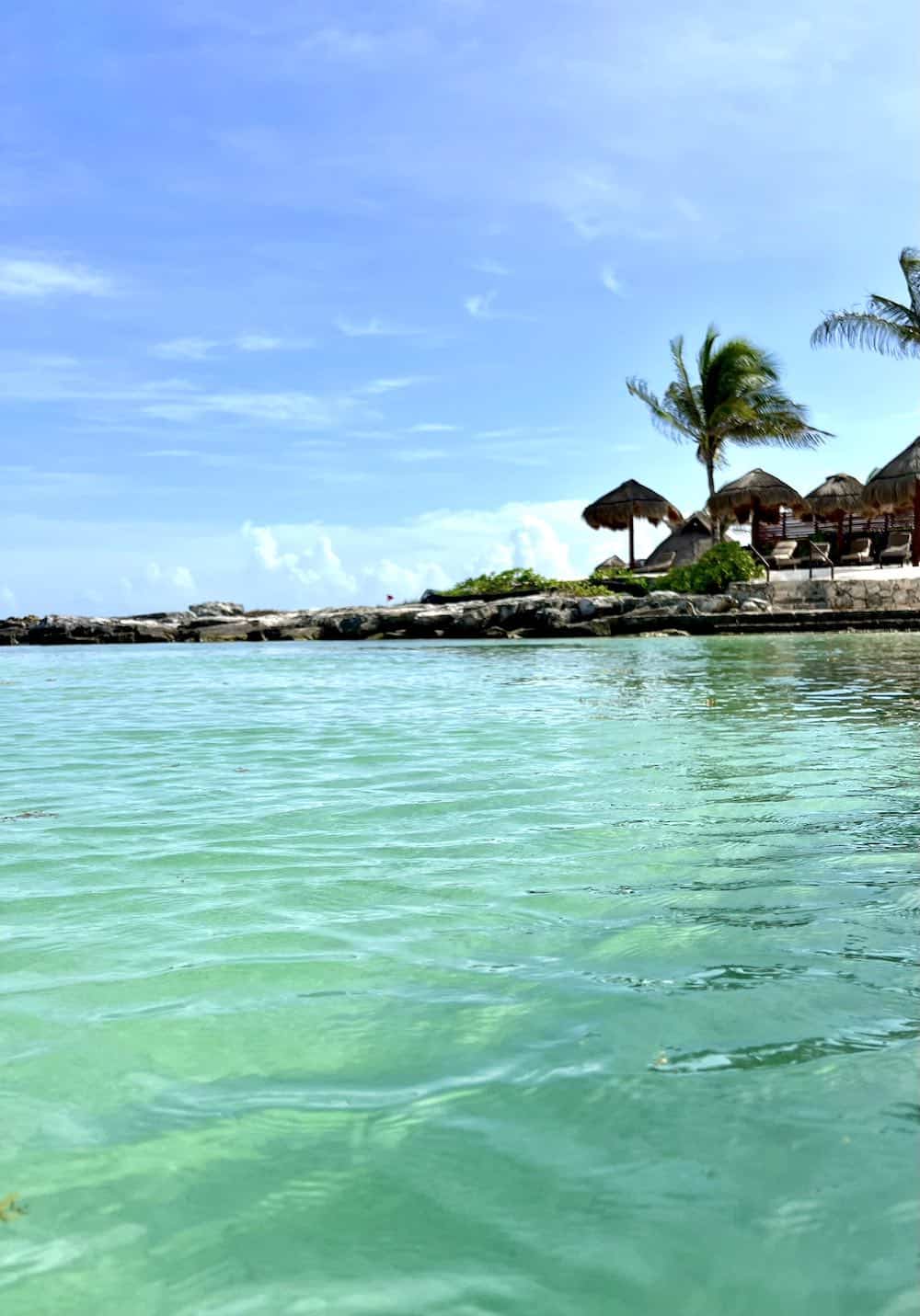 Gorgeous blue water of the Caribbean Sea at Heaven at Hard Rock Hotel Riviera Maya.