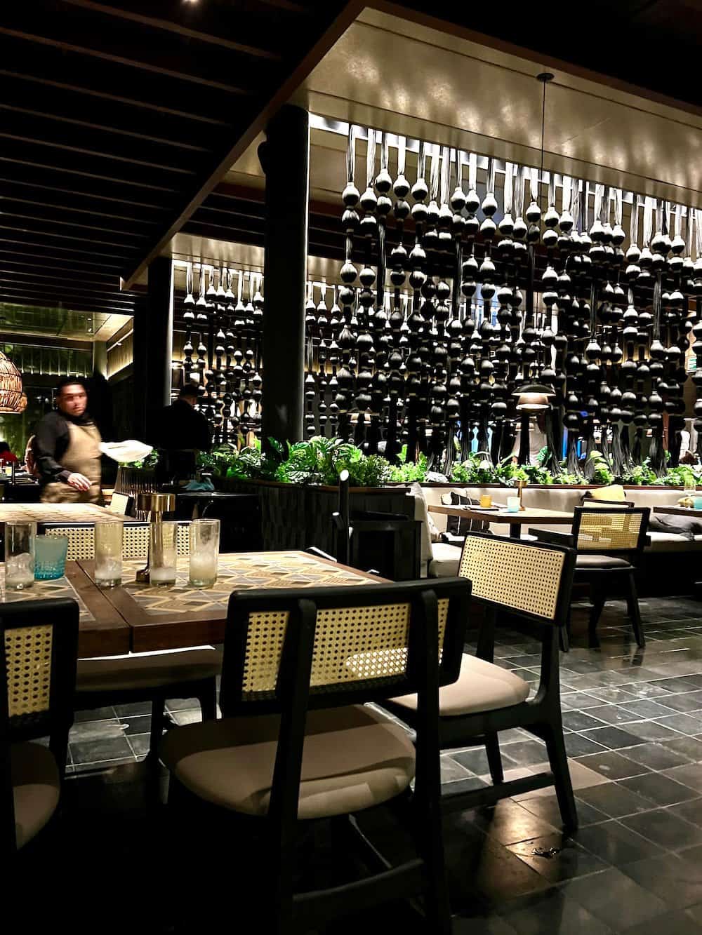 Glamorous interior of Wai restaurant in the Heaven section. 