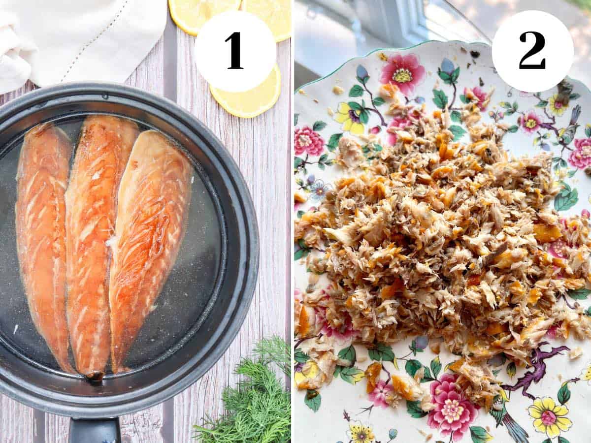 Cook the smoked herring by poaching it in water before eating it.