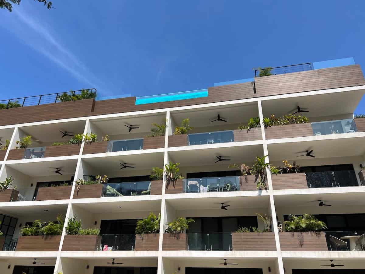 Exterior of Ziba Suites in Huatulco Mexico. 