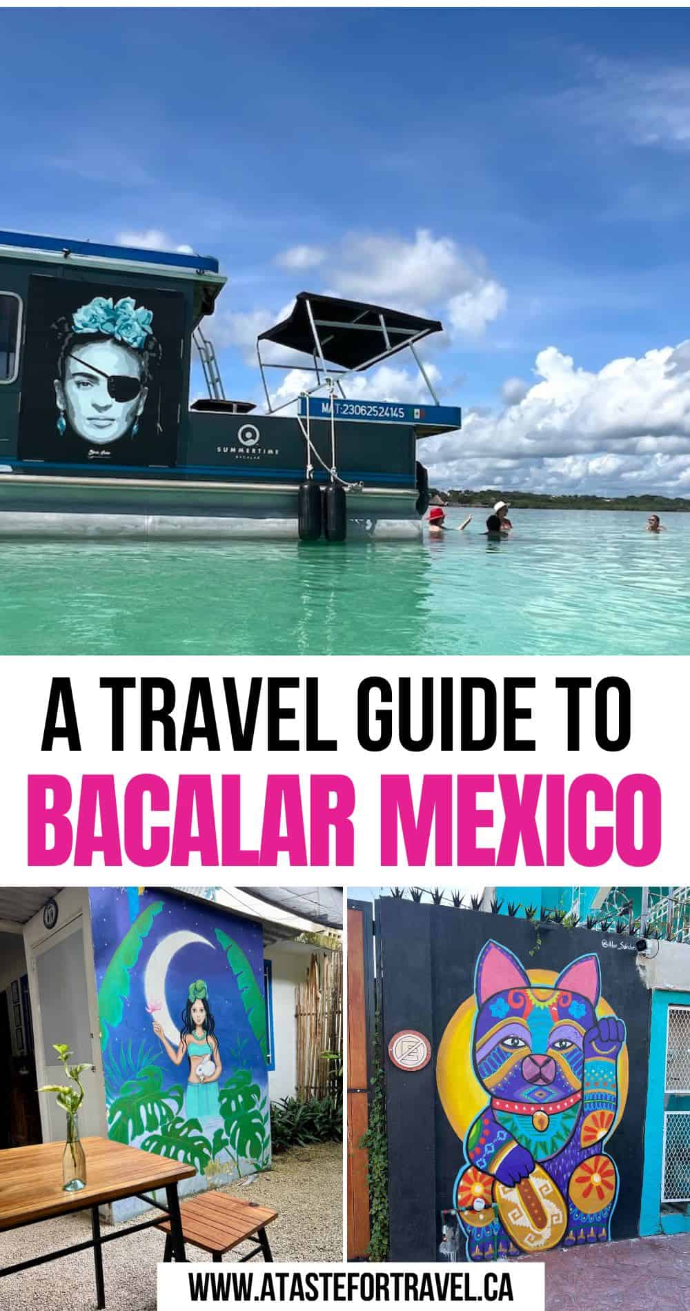 Collage of attractions in Bacalar.
