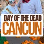 A collage of Dia de Los Muertos scenes from Mexico Caribbean.