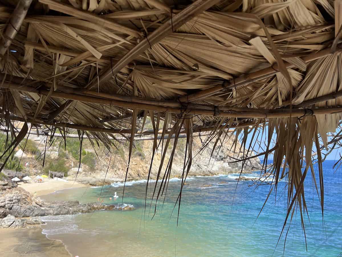 View of Bahia Estacahuite from one of the cliffside restaurants.