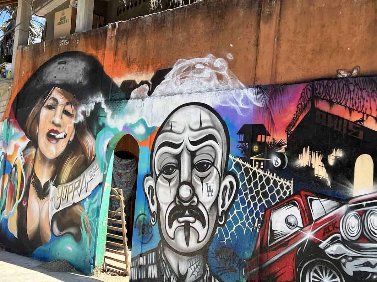 Funky street art in Zipolite. 