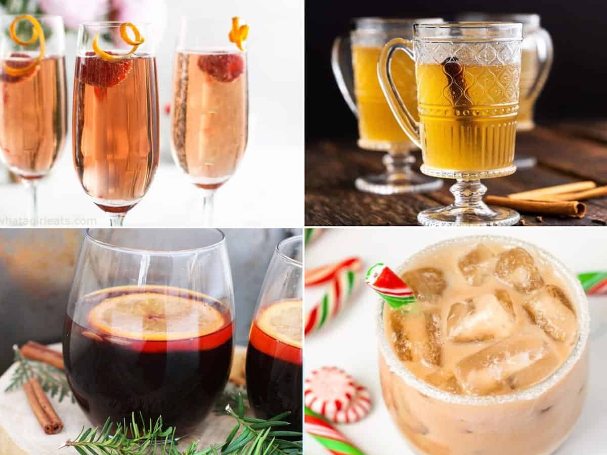 Collage Christmas cocktails from around the world.