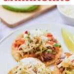 Garnachas Guatemaltecas on a wite plate with Pinterest text.