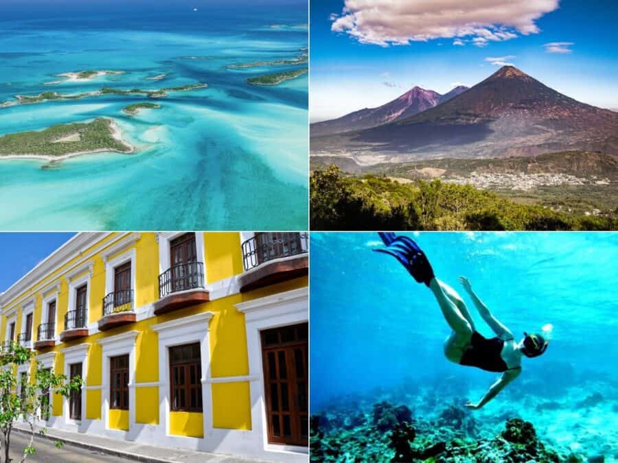 Collage of sun destinations.