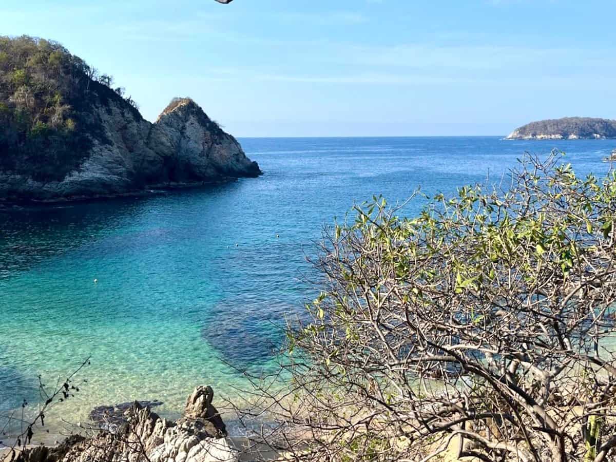 View of Violin beach in Huatulco Mexico.