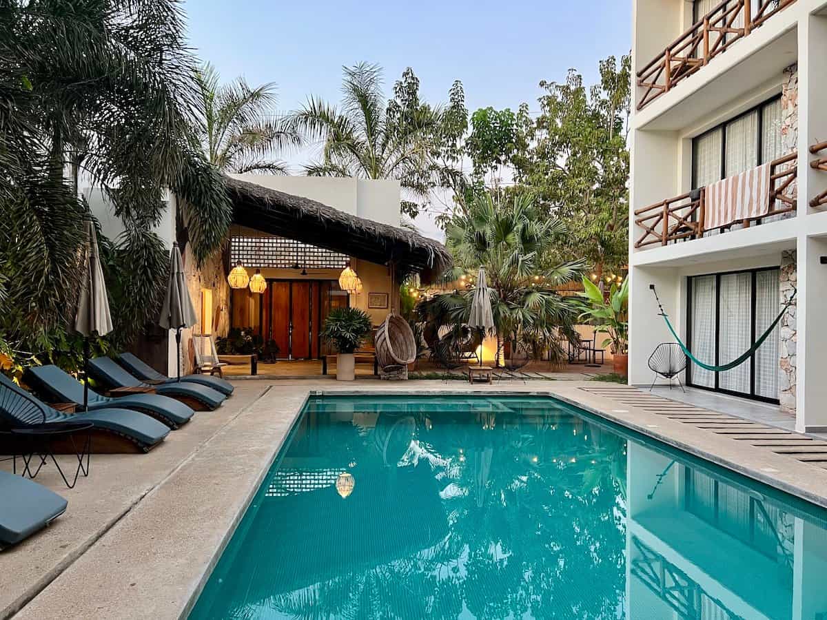 Lounge poolside at Casa Bicachi in La Punta. 
