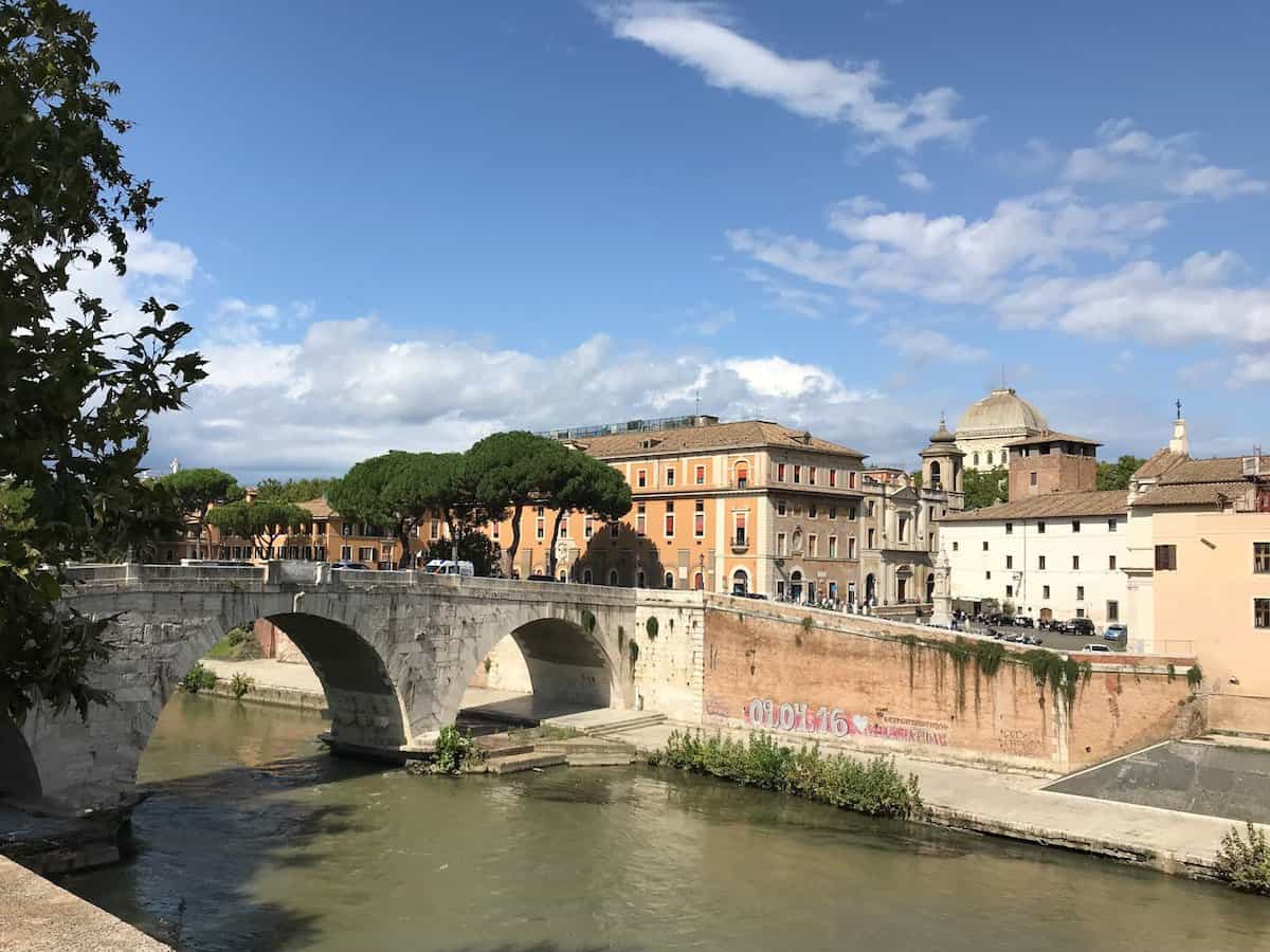 Bridge in Rome on the way to Trastevere. 