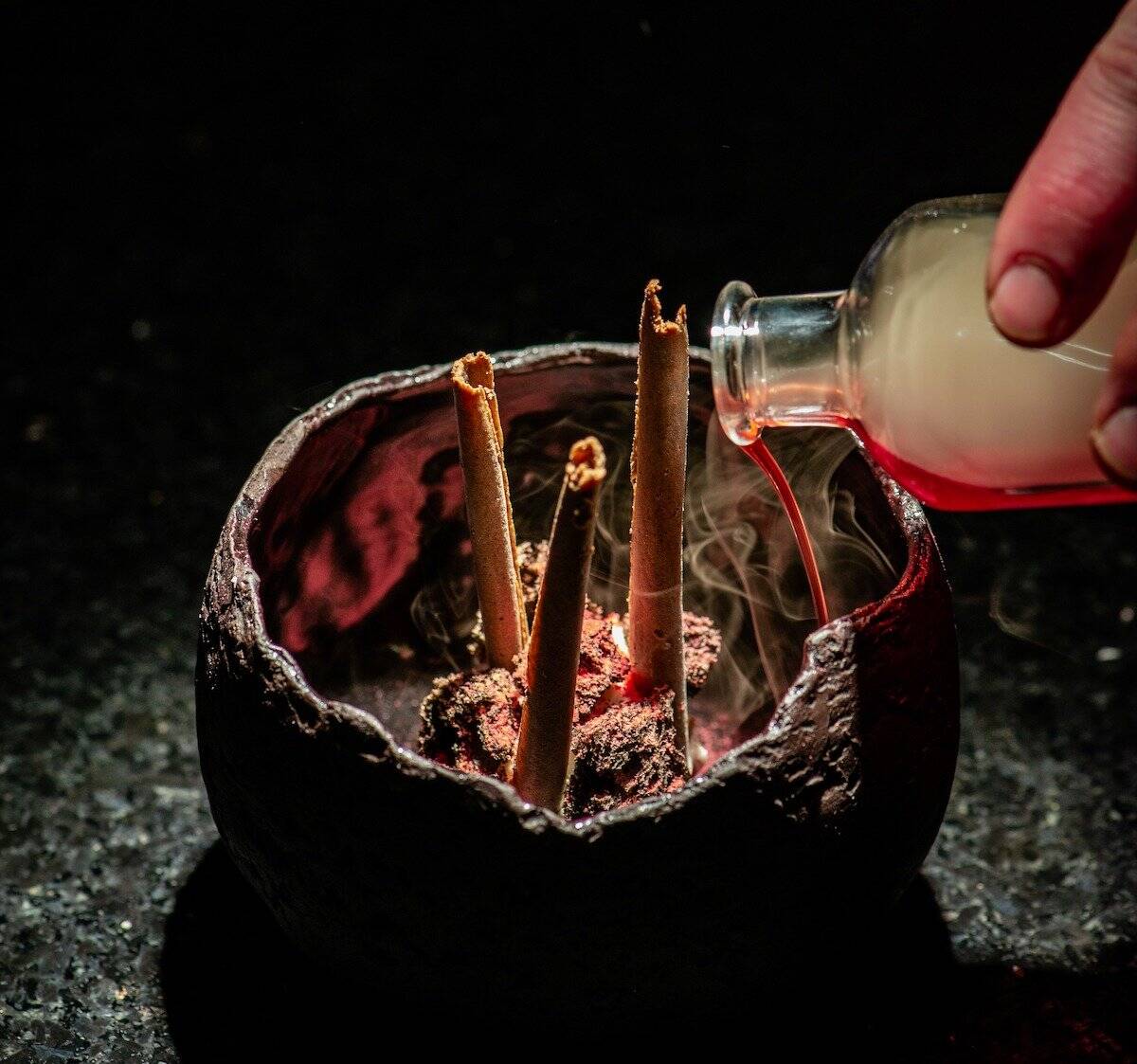 High concept cuisine at 2 Michelin star Taniére restaurant in Quebec City. 