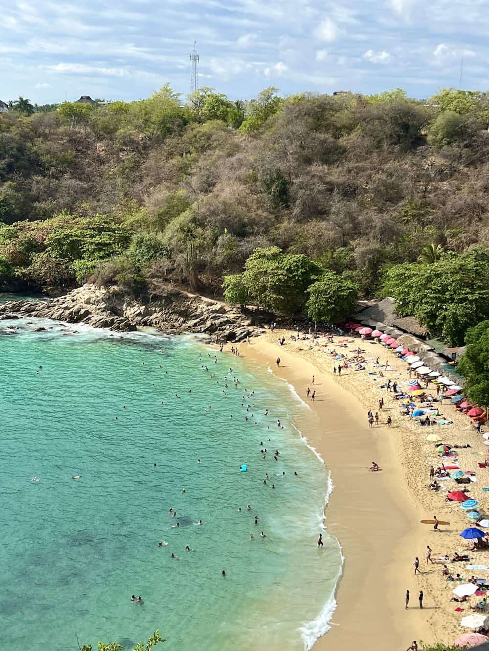 View of Playa Carrizalillo from Espadin Restaurant at Villa Carrizalillo.